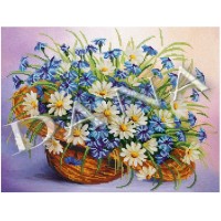 Схема для вишивки бісером “Ромашки з волошками”