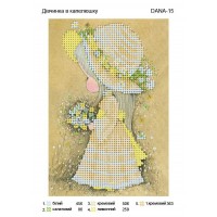 Схема для вишивки бісером "Дівчинка в капелюшку"