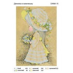 Схема для вишивки бісером "Дівчинка в капелюшку"