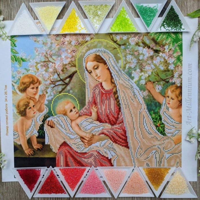 N-0008 Яблучний цвіт, годувальниця (варіант 3). Набір для вишивки бісером