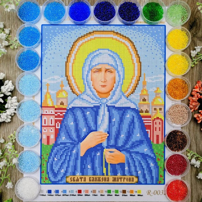 N-0032 Свята Блаженна Матрона А4. Набір для вишивки бісером