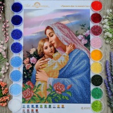 N-0101 Пресвята Діва та немовля Ісус А4. Набір з бісером