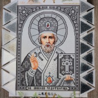 N-0218 Святий Миколай (срібло) А3. Набір для вишивки бісером