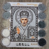 N-0220 Святий Миколай (срібло) А5. Набір для вишивки бісером