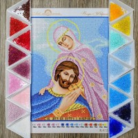 N-0222 Святі мученики Петро і Февронія А4. Набір з бісером