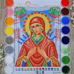 N-0349 Богородиця Семитрільна А4. Набір з бісером