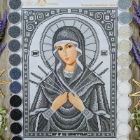 N-0403 Богородиця Семистрільна (срібло) А3. Набір з бісером