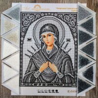 N-0404 Богородиця Семистрільна (срібло) А4. Набір з бісером