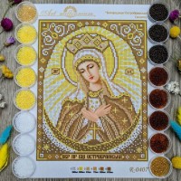 N-0407 Богородиця Остробрамська (золото) А4. Набір з бісером