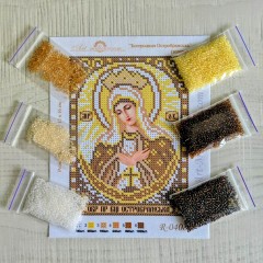 N-0408 Богородиця Остробрамська (золото) А5. Набір з бісером