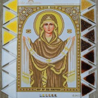 N-0412 Покрова Пресвятої Богородиці (золото) А3. Набір з бісером