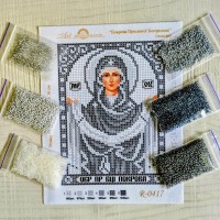 N-0417 Покрова Пресвятої Богородиці (срібло) А5. Набір з бісером