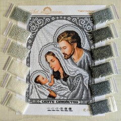 N-0422 Святе Сімейство (срібло) А4. Набір з бісером