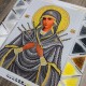 N-0510 Богородиця Семистрільна (срібно-золота) А3. Набір з бісером