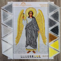 N-0520 Ангел-Охоронець (срібно-золотий) А4. Набір з бісером