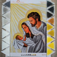 N-0525 Святе Сімейство (срібно-золота) А3. Набір з бісером