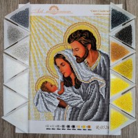 N-0526 Святе Сімейство (срібно-золота) А4. Набір з бісером
