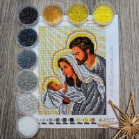 N-0527 Святе Сімейство (срібно-золота) А5. Набір з бісером