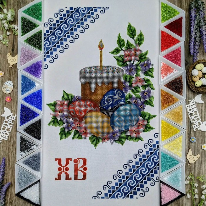 NPR-06 Великодній рушник. Набір для вишивки бісером