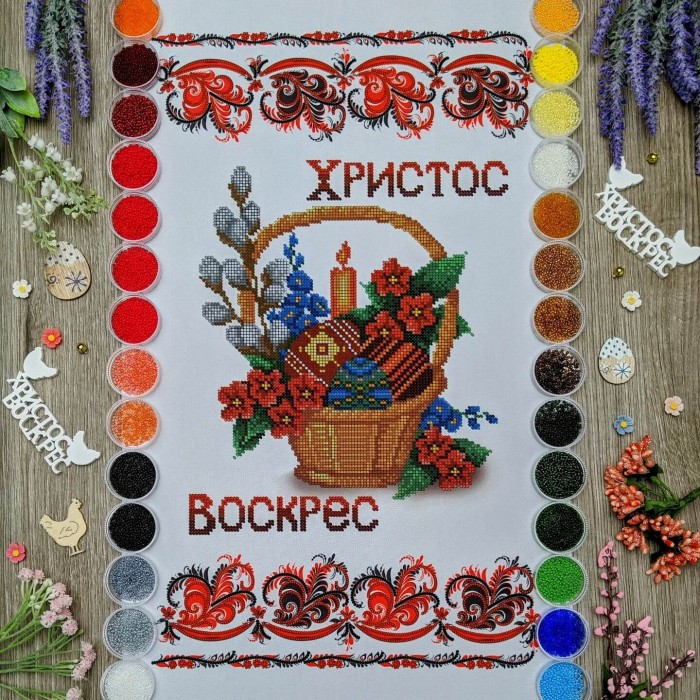 NPR-08 Великодній рушник. Набір для вишивки бісером