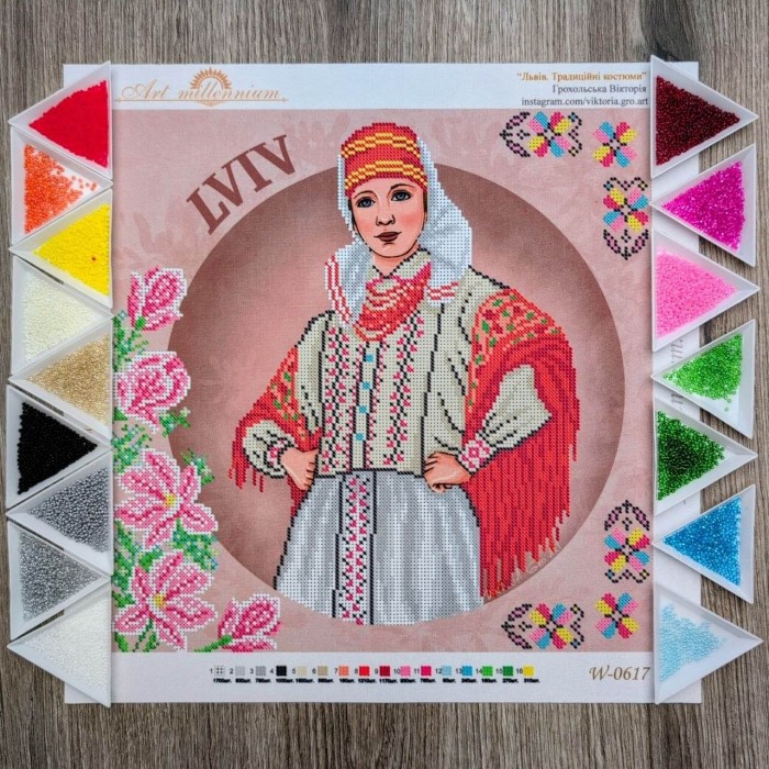 NW-0617 Львів. Традиційні костюми України. Набір для вишивки бісером