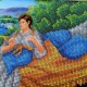 NW-266 Дівчина з леопардом. Набір з бісером