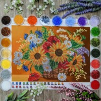 NW-291 Соняшники в кошику. Набір з бісером