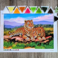 NW-334 Пара тигрів. Набір для вишивки бісером