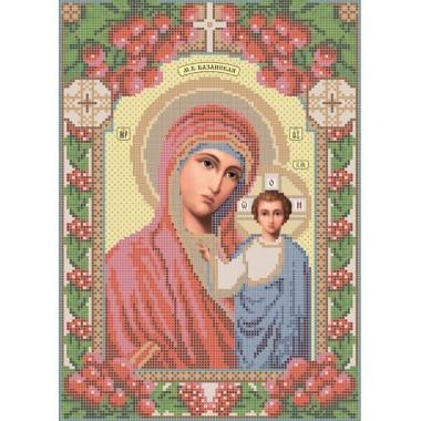 R-0011 Казанська ікона Божої Матері А4 (калина). Схема вишивки
