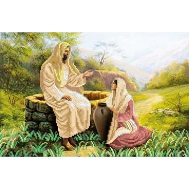 R-0030 Ісус і самаритянка. Схема вишивки