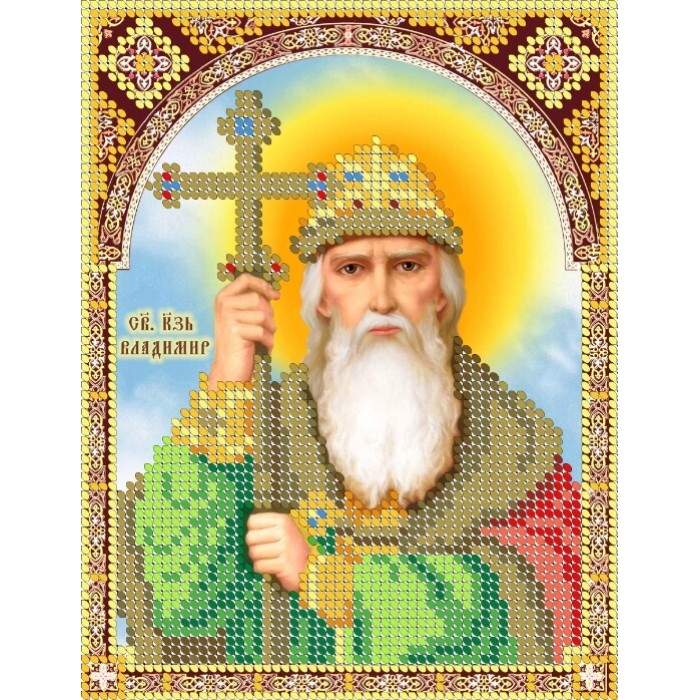 R-0135 Святий князь Володимир (13х17 см). Схема для вишивки бісером