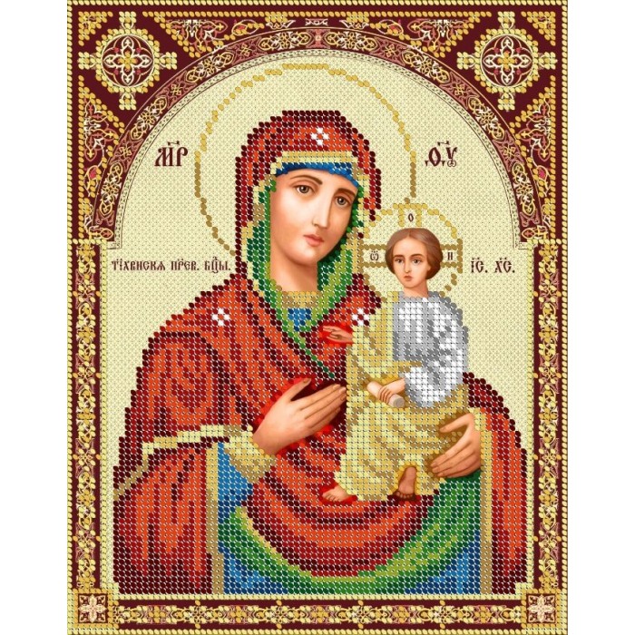 R-0170 Богородиця Тихвинська А4. Схема для вишивки бісером