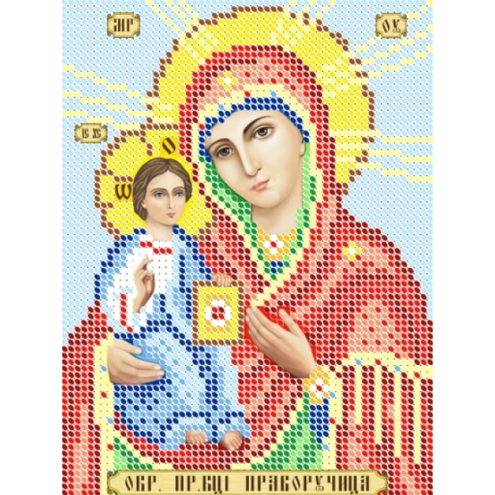 R-0232 Богородиця Праворучиця А5. Схема для вишивки бісером