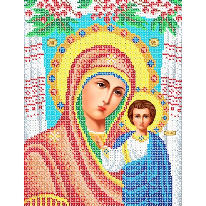 R-0340 Богородиця Казанська А4. Схема для вишивки бісером