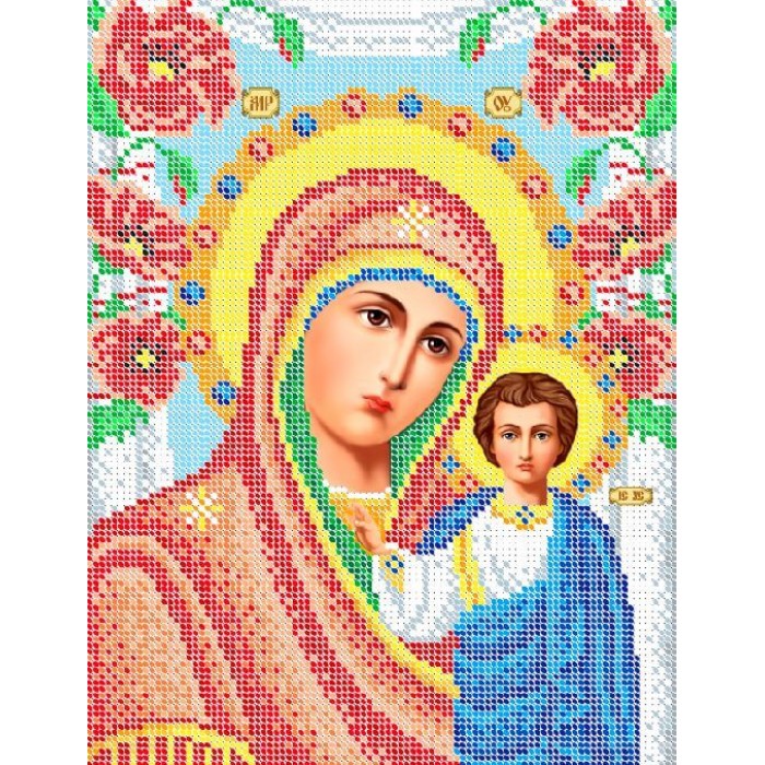 R-0342 Богородиця Казанська А4. Схема для вишивки бісером