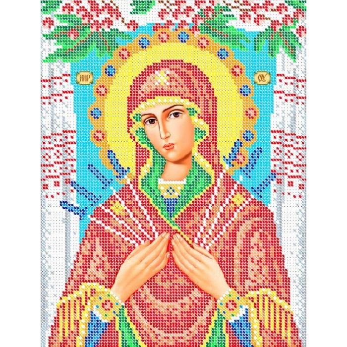 R-0350 Богородиця Семистрільна А4. Схема для вишивки бісером