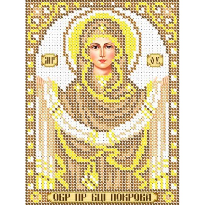 R-0414 Покрова Пресвятої Богородиці (золото) А5. Схема для вишивки бісером