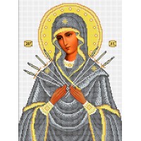 R-0510 Богородиця Семистрільна (срібно-золота) А3