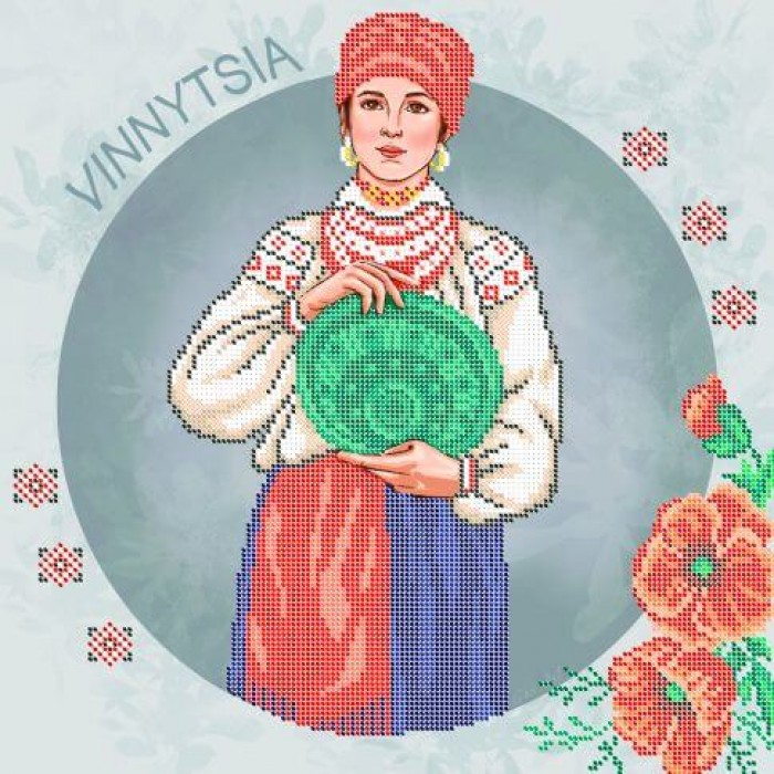 W-0606 Вінниця. Традиційні костюми України. Схема для вишивки бісером