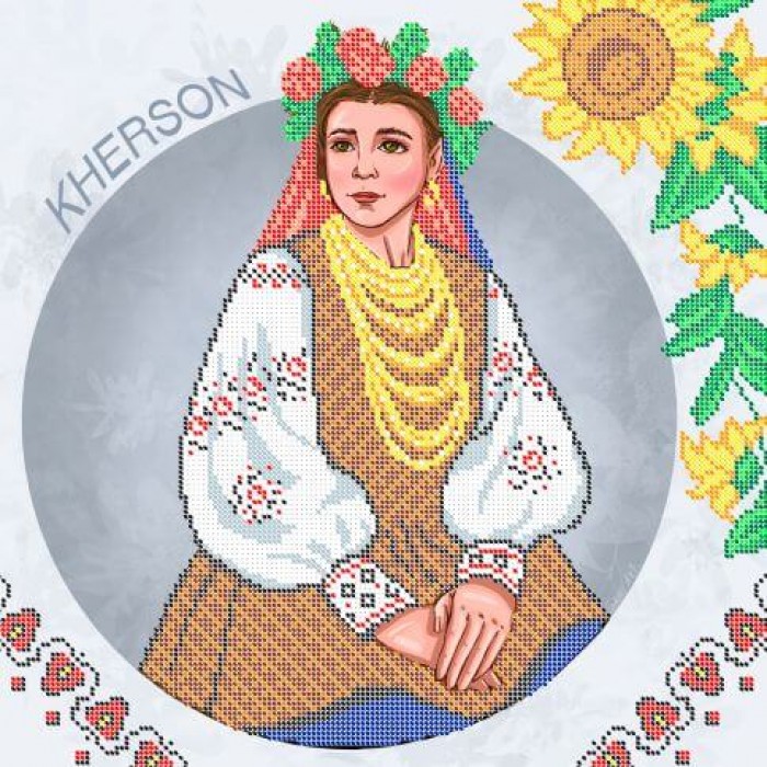 W-0625 Херсон. Традиційні костюми України. Схема для вишивки бісером