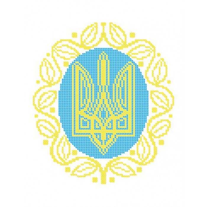 W-0647 Герб України А4. Схема для вишивки бісером