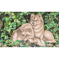 W-256 Вовки. Схема для вишивки бісером