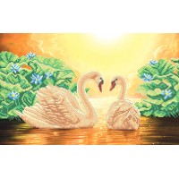 W-257 Лебеді у заході сонця. Схема для вишивки бісером