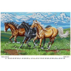 Схема для вишивки бісером "Трійка скакунів"