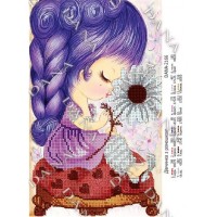 Схема для вишивки бісером "Дівчинка з ромашкою"