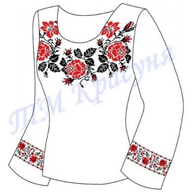 Заготовка для жіночої блузки "Плетючі троянди"