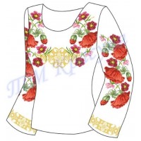 Заготовка для жіночої блузки "Пишні квіти та орнамент"