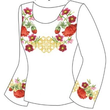 Заготовка для жіночої блузки "Квіти з орнаментом"