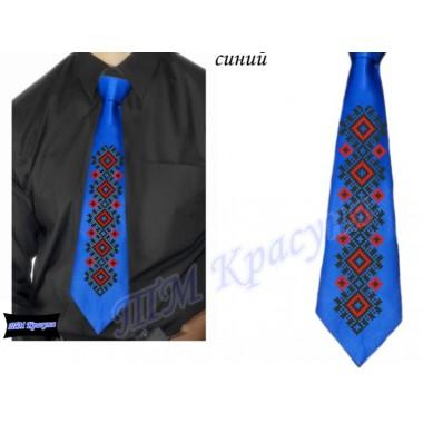 Заготовка чоловічого галстука під вишивку бісером “Червоно-чорний орнамент“ (чорний)