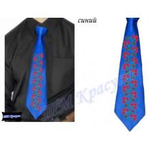 Заготовка чоловічого галстука під вишивку бісером “Плетіння“ (синій)